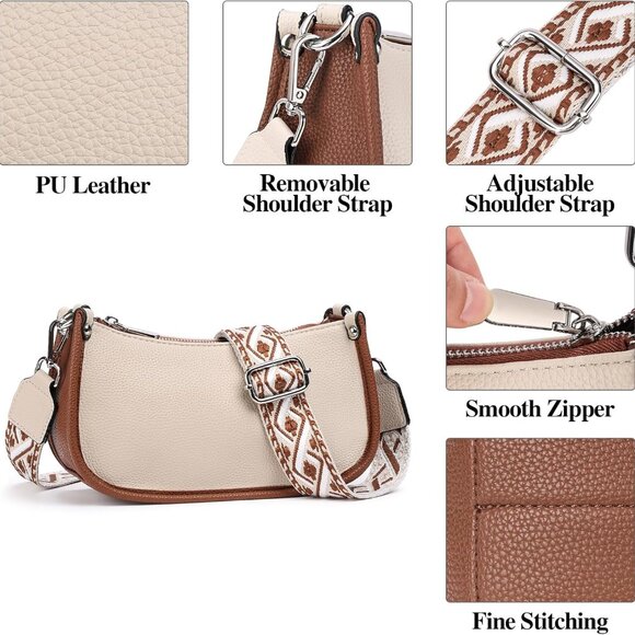 Women PU Leather Crossbody Bag Small Handbag Organizer Casual Fashion - Picture 4 of 6